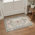 thumbnail image 5 of 5x7 Area Rugs for Living Room Machine Washable with Non Slip Backing Low Pile Lightweight Print Pattern Rug for Bedroom Indoor Use, Floral Vine, Blush Beige, 5 of 5