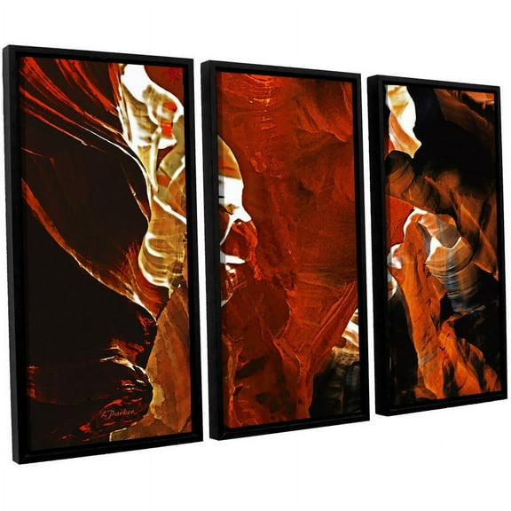 ArtWall Linda Parker "Slot Canyon Light From Above 6" 3-Piece Floater-framed Canvas Set