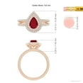thumbnail image 4 of ANGARA Natural Split Shank Pear Ruby and Diamond Double Halo Ring in 14K Rose Gold for Women (Size-7x5mm) | July Birthstone, Birthday, Anniversary, Jewelry Gift for Women | Natural Ruby Ring, 4 of 9