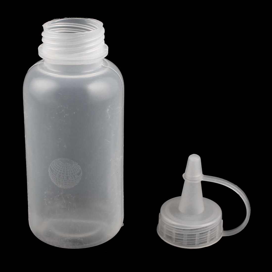 Plastic Squeeze Bottle Measuring Storage Holder Clear White 100ml