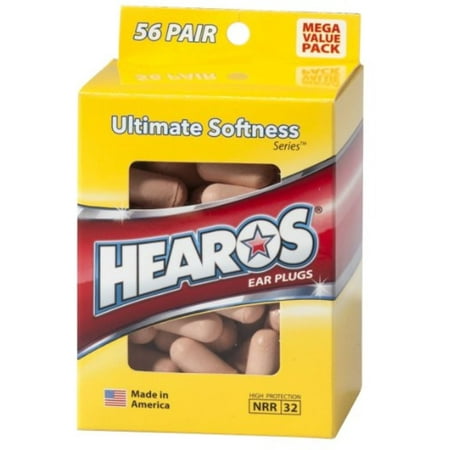 Hearos Ultimate Softness Series Ear Plugs 56 pairs (Pack of 2)