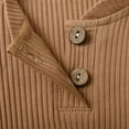 thumbnail image 3 of Newborn Baby Boy Clothes Long Sleeve Romper Solid Pants Outfits Set Khaki 3-6 Months, 3 of 6