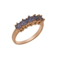 thumbnail image 1 of LBG British Made 9k Rose Gold Natural Tanzanite Womens Anniversary Ring - 33 size options - Size 8.5, 1 of 5