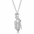 thumbnail image 2 of Diamond Heart Key and Lock Pendant Necklace Sterling Silver (0.16ct), 2 of 4