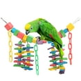 thumbnail image 1 of Parrot Swing Toy,Colorful Wood Block Plastic Parrot Chewing Toy Bird Hanging Toy Built for Professionals, 1 of 8