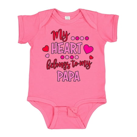 

Inktastic My Heart Belongs to My Papa Gift Baby Boy or Baby Girl Bodysuit