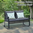 thumbnail image 4 of Ainfox Outdoor Rocking Loveseat High-back Rattan Wicker Patio Rocking 2-Seater Chair, Gray, 4 of 7