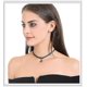 thumbnail image 2 of Black Leather Punk Choker Premium Black Vegan Leather Choker And Collar Necklace With Elegant Pendant, 2 of 4