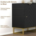 thumbnail image 4 of BeesClover Buffet Moderne de 31,5 Po avec Rangement, Armoire de Rangement d'Accent en Bois avec Portes en Chevrons et Tablette, Crédence Console pour Salle à Manger, Salon, Entrée, 4 of 8