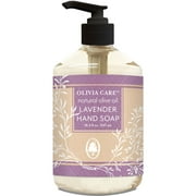 Liquid Hand Soap By Olivia Care - Lavender & Olive Oil. All Natural - Cleansing, Germ-Fighting, Moisturizing Hand Wash for Kitchen & Bathroom - Gentle, Mild & Natural Scented - 18.5 OZ