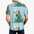 thumbnail image 5 of Xecao Dog Wrapped in Towel for Mens' Casual Short Sleeve Button-Down Polo Shirts for a Classic Golf Look, 5 of 9