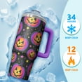 thumbnail image 4 of Halloween Gift 30oz Insulated Coffee Tumbler with Handle and Straw Lid – Pumpkin Travel Cup – Spooky Mug, 4 of 5