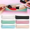 thumbnail image 6 of PPKVUFD 2Pcs Leather Pencil Case, Thin Soft Pen Bag, Small Pencil Case for Adults, Senior Leather Pencil Pouch With Zipper, Portable Cosmetic Bag Organizer for Pen Pencils, Black+Green, 6 of 8