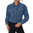 thumbnail image 3 of Tqcoqu Corduroy Jacket for Women, Long Sleeve Button Down Cropped Jacket, Dressy Casual Lightweight Crop Shackets with Pockets, Fall Winter Outwear,2026 Fashion Outfit, 3 of 10