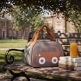 thumbnail image 2 of Lunch Bag for Women,Cute Car Printed Insulated Lunch Tote with Zipper & Handle | PU Leather Waterproof Lunch Box for Office Outdoor Picnic Camping and Study,Gray, 2 of 7