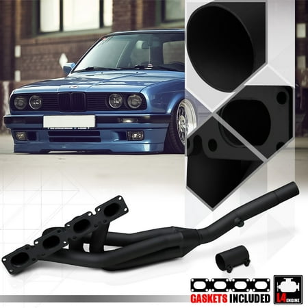 Black Painted Exhaust Header Manifold for 89-96 BMW E30/E36 3-Series M42 B18 I4 90 91 92 93 94