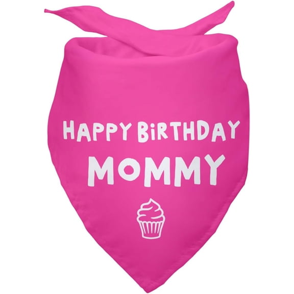 Happy Birthday Mommy Red Dog Bandana Triangle Dog Scarf Decorations Accessories for Dogs Pets Cat Pet Scarves for Dog Lovers Owner Gift Pet Lover Gifts, navy pink
