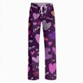 thumbnail image 4 of KPOPLK Wide Leg Sweatpants for Women Men Baggy Casual Drawstring Sweat Pants Trendy Athletic Grunge Clothes(Purple,XL), 4 of 4