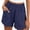 Navy, variant on Summer Thin Outerwear High Waist Wide Leg Slimming and Relaxed Casual Base Cotton Shorts Black S
