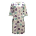 thumbnail image 5 of Babysbule Womens Dresses Fashion Women's Casual Half Sleeve V-Neck Dots Printed Ladies Loose Long Dress, 5 of 7
