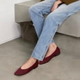 thumbnail image 4 of Women's Flats Shoes Pointed Toe Knit Ballet Comfortable Dressy Slip On Flat, 4 of 12