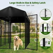DOMIPET Heavy Duty Extra Large Outdoor Dog Kennel Pet Playpen,8.2 ft. x 4 ft. x 5.4 ft, Dog Pen Fence with Waterproof Roof Cover