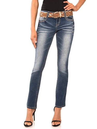 No Boundaries Juniors' Belted Bootcut Jeans - Walmart.com