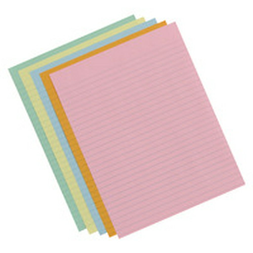 School Smart Colored Lined Paper for Kids, 81/2 x 11 Inches, 500