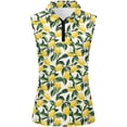 thumbnail image 2 of FASHOFT Golf Shirts for Women Lightweight Casual V Neck Sleeveless 1/4 Zip Up Tank Top Tennis Shirts Yellow L, 2 of 3