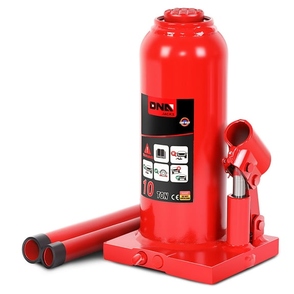 DNA Motoring TOOLS-00359 17.3" 10 Tons (22046.2 lbs) Pickup SUV Auto Repair Manual Automotive Hydraulic Welded Bottle Jack Red