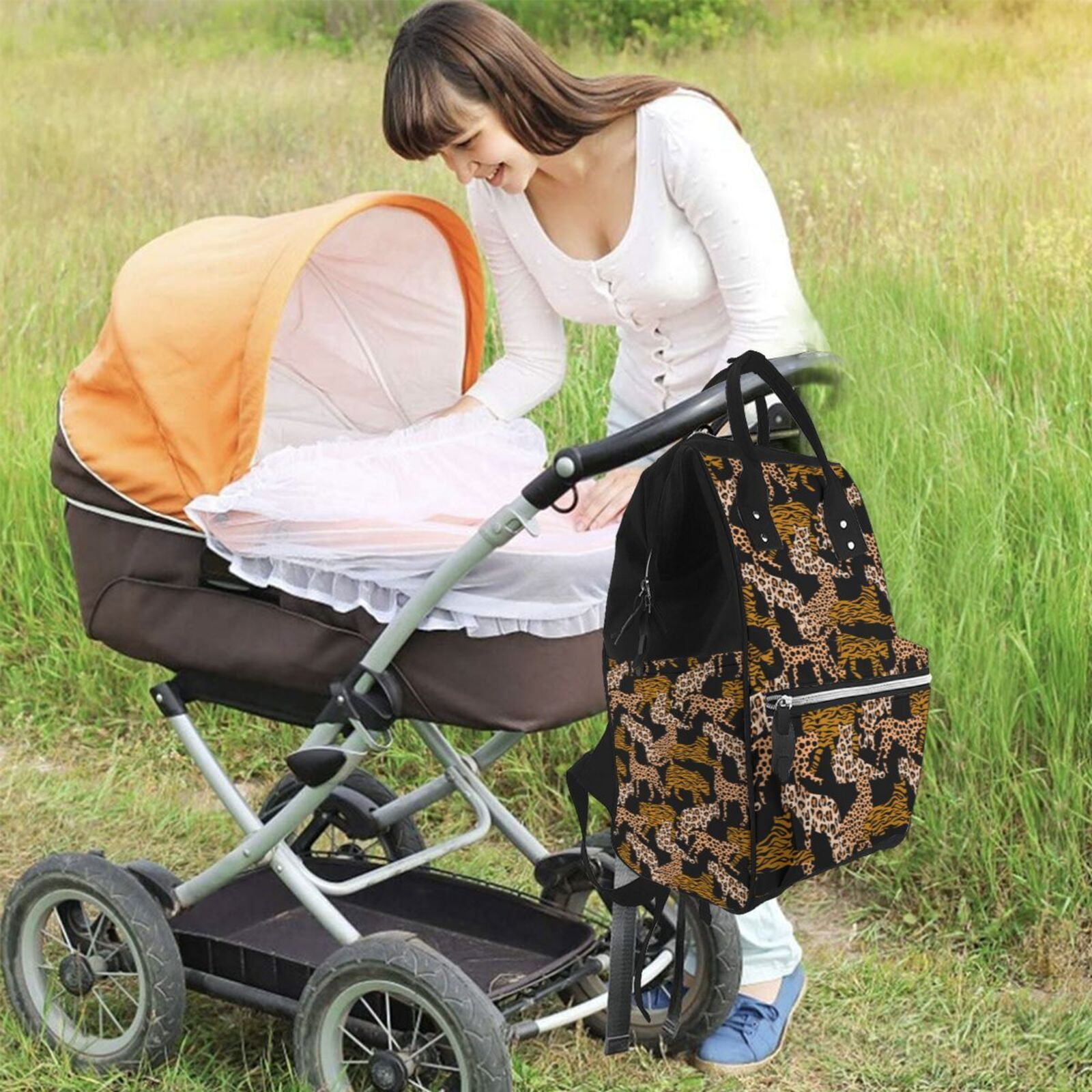 Kdxio Baby Diaper Backpack,Multi-Function Travel Backpack Nappy Bags,Nursing Bag, Fashion Mummy,Roomy Waterproof for Baby Care(Leopard Print)
