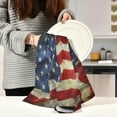 thumbnail image 3 of Vintage American USA Flag Tea Towels Set of 6 Flag Day Kitchen Dish Cloth with Hanging Loop, 18"x28"Lint-Free Absorbent Towel for Kitchen Drying Wiping and Cleaning, 3 of 7