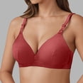 thumbnail image 2 of LIIPEE Women Bras Solid Color Plus Size Full Coverage Underwire Bralette Seamless Push Up Bralette Bra Woman Casual Indoor Outdoor Wear Bras,Red,36, 2 of 5