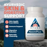 Ayush Herbs Neem Plus Supplement for Skin, Gut Health, and Digestion Support, 90 Count