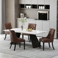 thumbnail image 2 of Noble House Will Indoor Faux Leather Dining Chairs, Set of 4, Dark Brown, 2 of 8