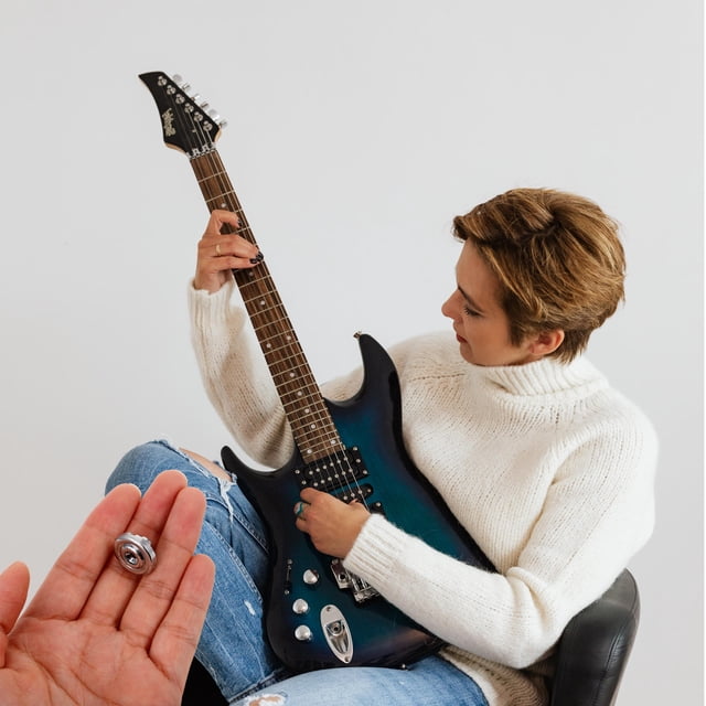 UPOUART 6Ud Retenedores De Cuerdas Compatibles Para Bajo Y Guitarra Con Montaje Plata