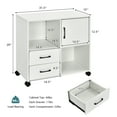 thumbnail image 2 of Costway File Cabinet Mobile Lateral Printer Stand with Storage Shelves White, 2 of 10