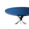 thumbnail image 4 of Pemberly Row Gloss Lacquer & High Polished Steel Metal Dining Table in Navy, 4 of 5