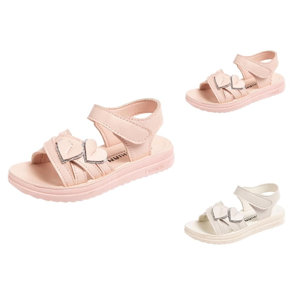 Kid Sandals and Girls Shoes for Children Fashion Love Decorative Thick Sole Soft Comfortable Princess Sandals