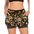 thumbnail image 4 of Women's 2 in 1 Running Shorts Workout Athletic Gym Yoga Shorts with Pockets, 4 of 8