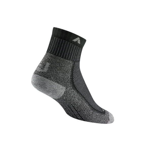 Wigwam Mens Cool-Lite Mid Hiker Pro Quarter Length Socks - Black/Gray - XL
