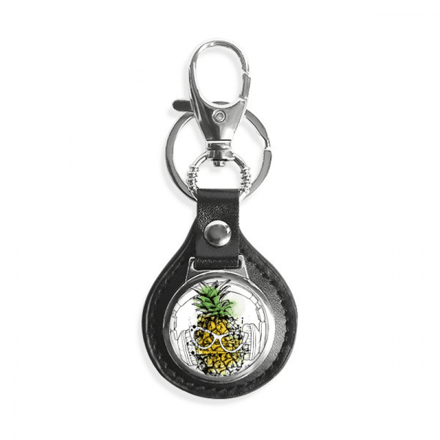 headset pineapple sunglasses fruit key link chain keyholder finder hook metal