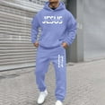 thumbnail image 5 of Aihuaihua Mens Christian Sweatsuit 2 Piece Fall Fashion Casual Outfits Jesus Print Hooded Sweatshirt and Baggy Jogging Pants Sky Blue XL, 5 of 5