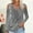Gray, variant on QUNYINEY V-Neck Womens Shirts Floral Long Sleeve Casual Green Tops Loose Pullover Cold Shoulder Cut Out T-Shirts