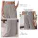 thumbnail image 2 of Pantalones De Salón Para Mujer, Pantalones Holgados Informales, Cintura Elástica Con Bolsillo Transpirable Para Vacaciones Para Correr ANGGREK Caqui 2XL, 2 of 5