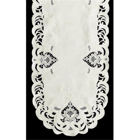 Sinobrite H7889-1 Ivory Elegance Round Doily- 16 in.