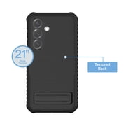 onn Rugged Phone Case with Kickstand for Samsung Galaxy S25 - Black