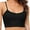 Black, variant on Women's Ribbed Cami Crop Tops Cropped Camisole with Built in Bra Tank Top