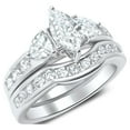 thumbnail image 5 of LaRaso & Co His Hers Wedding Ring Set Marquis Engagement Couples Promise Rings Her 10 Him 12, 5 of 6