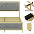 thumbnail image 6 of Homhougo Full Size Bed Frame, Velvet Upholstered Platform Bed with Button Tufted Headboard, Heavy Duty Metal Mattress Foundation and Metal Slats, No Box Spring Rquired (Grey, Full), 6 of 6